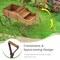 Costway Garden Plant Planter Wooden Wagon Planter W/ Wheel Garden Yard